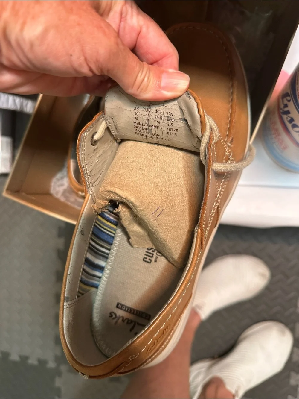 Men's Clark Tan Leather Boat Shoes with Lace-Up Comfort